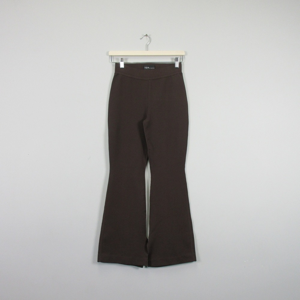 Aritzia TEN by Babaton Paramount Brown Flare Pants Womens Knit Small Pull On 450